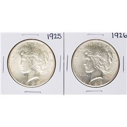 Lot of 1925-1926 $1 Peace Silver Dollar Coins
