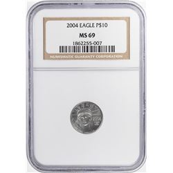 2004 $10 Platinum American Eagle Coin NGC MS69