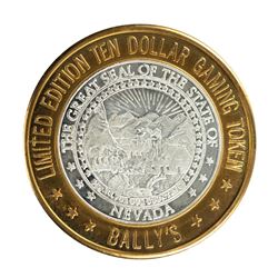 .999 Silver Ballys Las Vegas, Nevada $10 Casino Limited Edition Gaming Token