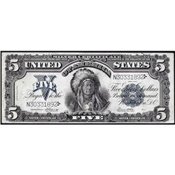 1899 $5 Indian Chief Silver Certificate Note