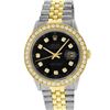 Image 2 : Rolex Mens Two Tone 18K Black 1.9 ctw Diamond Datejust Wristwatch