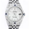 Image 1 : Rolex Mens Stainless Steel Mother Of Pearl Diamond Lugs & Sapphire Datejust Wristwatch