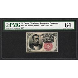 1874 10 Cent Fifth Issue Fractional Currency Note Fr.1266 PMG Choice Uncirculated 64EPQ