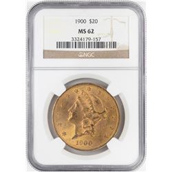 1900 $20 Liberty Head Double Eagle Gold Coin NGC MS62
