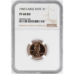 1960 Large Date Proof Lincoln Memorial Cent Coin NGC PF68RD