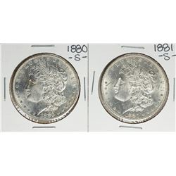 Lot of 1880-S & 1881-S $1 Morgan Silver Dollar Coins