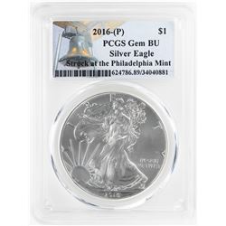 2016-P $1 American Silver Eagle Coin PCGS Gem BU Struck at the Philadelphia Mint