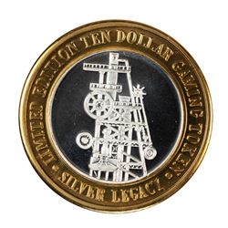 .999 Silver Silver Legacy Reno, Nevada $10 Casino Limited Edition Gaming Token