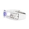 Image 3 : 14KT White Gold 1.59 ctw Tanzanite and Diamond Ring