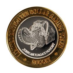 .999 Fine Silver John Ascuaga's Nugget Sparks, NV $10 Limited Edition Gaming Token