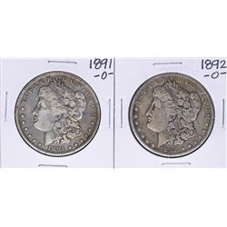 Lot of 1891-O & 1892-O $1 Morgan Silver Dollar Coins