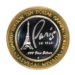.999 Fine Silver Paris Las Vegas, Nevada $10 Limited Edition Gaming Token