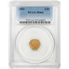 Image 1 : 1853 $1 Liberty Head Gold Dollar Coin PCGS MS61