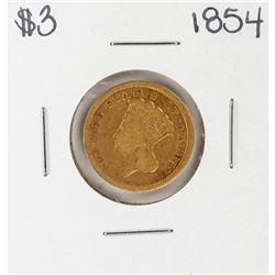 1854 $3 Indian Princess Head Gold Coin