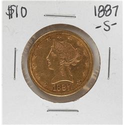 1887-S $10 Liberty Head Eagle Gold Coin