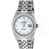 Image 2 : Rolex Mens Stainless Steel MOP Diamond Lugs 36MM Datejust Wristwatch