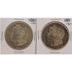 Lot of 1881-O & 1881-S $1 Morgan Silver Dollar Coins