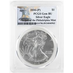 2016-P $1 American Silver Eagle Coin PCGS Gem BU Struck at the Philadelphia Mint