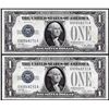 Image 1 : Lot of (2) Consecutive 1928A $1 Funnyback Silver Certificate Notes