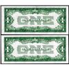 Image 2 : Lot of (2) Consecutive 1928A $1 Funnyback Silver Certificate Notes