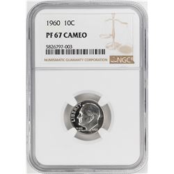 1960 Proof Roosevelt Dime Coin NGC PF67 Cameo