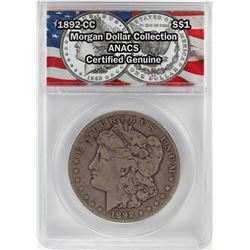 1892-CC $1 Morgan Silver Dollar Coin ANACS Certified Genuine