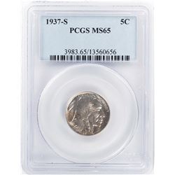 1937-S Buffalo Nickel Coin PCGS MS65