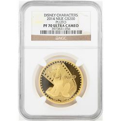 2014 $200 Proof Niue Disney Pluto Gold Coin NGC PF70 Ultra Cameo
