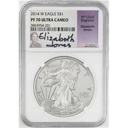 2014-W $1 Proof American Silver Eagle Coin NGC PF70 Ultra Cameo Jones Signature