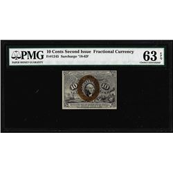 1863 10 Cent Second Issue Fractional Currency Note Fr.1245 PMG Ch. Uncirculated 63EPQ