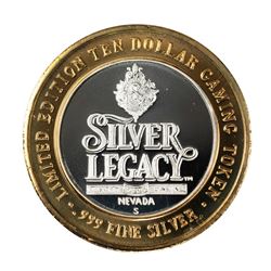 .999 Silver Silver Legacy Reno, Nevada $10 Casino Limited Edition Gaming Token