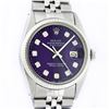 Image 1 : Rolex Mens Stainless Steel Purple Diamond 36MM Datejust Wristwatch