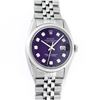 Image 2 : Rolex Mens Stainless Steel Purple Diamond 36MM Datejust Wristwatch