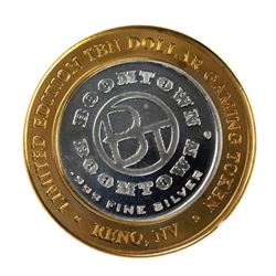 .999 Silver Boomtown Hotel & Casino Reno, NV $10 Limited Edition Gaming Token