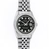 Image 2 : Rolex Mens Stainless Steel Black String Diamond 36MM Datejust Wristwatch
