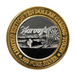 .999 Fine Silver Harveys Resort Lake Tahoe, Nevada $10 Limited Edition Gaming Token