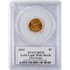 Image 2 : 2015 $5 Wide Reeds American Gold Eagle Coin PCGS MS70 Moy Signature First Strike