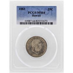 1883 Kingdom of Hawaii Quarter Coin PCGS MS64