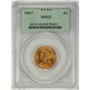 Image 1 : 1907 $5 Liberty Head Half Eagle Gold Coin PCGS MS63 Old Green Holder