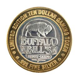 .999 Silver Buffalo Bills Resort & Casino Jean, NV $10 Limited Edition Gaming Token