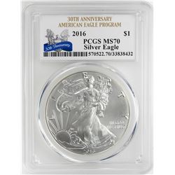 2016 $1 American Silver Eagle Coin PCGS MS70