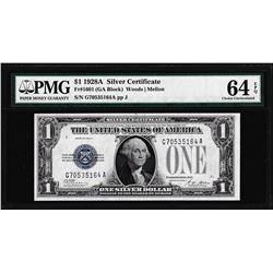 1928A $1 Funnyback Silver Certificate Note Fr.1601 PMG Choice Uncirculated 64EPQ