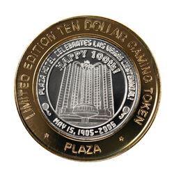 .999 Silver Plaza Las Vegas, NV $10 Casino Limited Edition Gaming Token