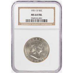 1951-D Franklin Half Dollar Coin NGC MS64FBL