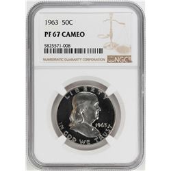 1963 Proof Franklin Half Dollar Coin NGC PF67 Cameo