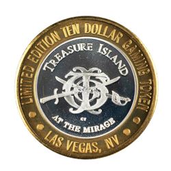 .999 Silver Treasure Island Las Vegas, Nevada $10 Casino Limited Edition Gaming Token