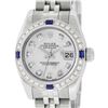 Image 1 : Rolex Ladies Stainless Steel Quickset Diamond & Sapphire Datejust Wristwatch With Box