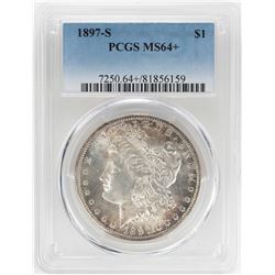 1897-S $1 Morgan Silver Dollar Coin PCGS MS64+