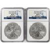 Image 1 : Lot of (2) 2014 $1 American Silver Eagle Coins NGC MS70 Early Releases