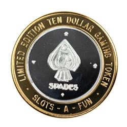 .999 Fine Silver Slots A Fun Casino Las Vegas, NV $10 Limited Edition Gaming Token